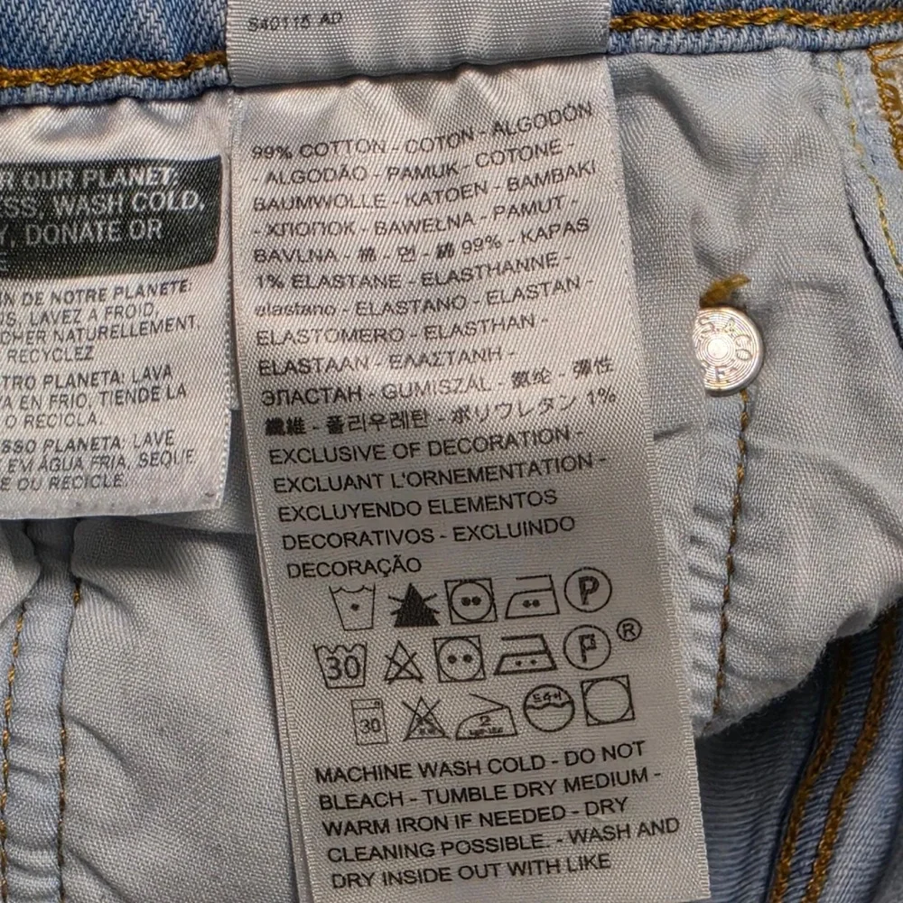Jeans Levis 29 Womens Light Blue Excellent 501 Premium Side Logo Tape Straight - Picture 12 of 13